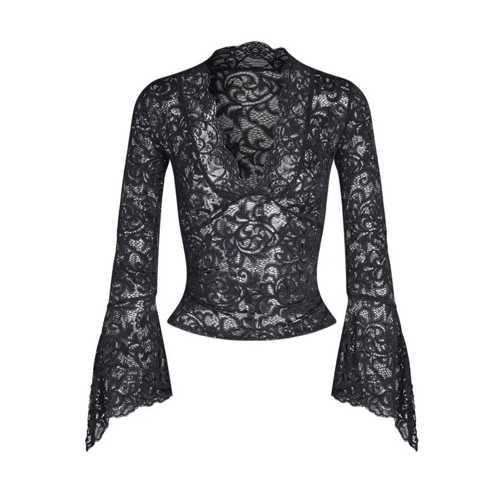 I.AM.GIA Gemma Top – Black Lace Bodycon Crop Top - Small